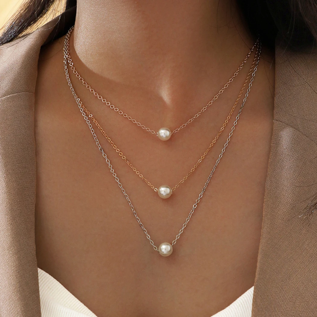 COSYOO Fashion Multilayer Necklace Faux Pearl Metal Pendantwith Multi-Layered Collarbone Chain Necklace For Women
COSYOO Fashion Multilayer Necklace Faux Pearl Metal Pendantwith Multi-Layered Collarbone Chain Necklace For Women