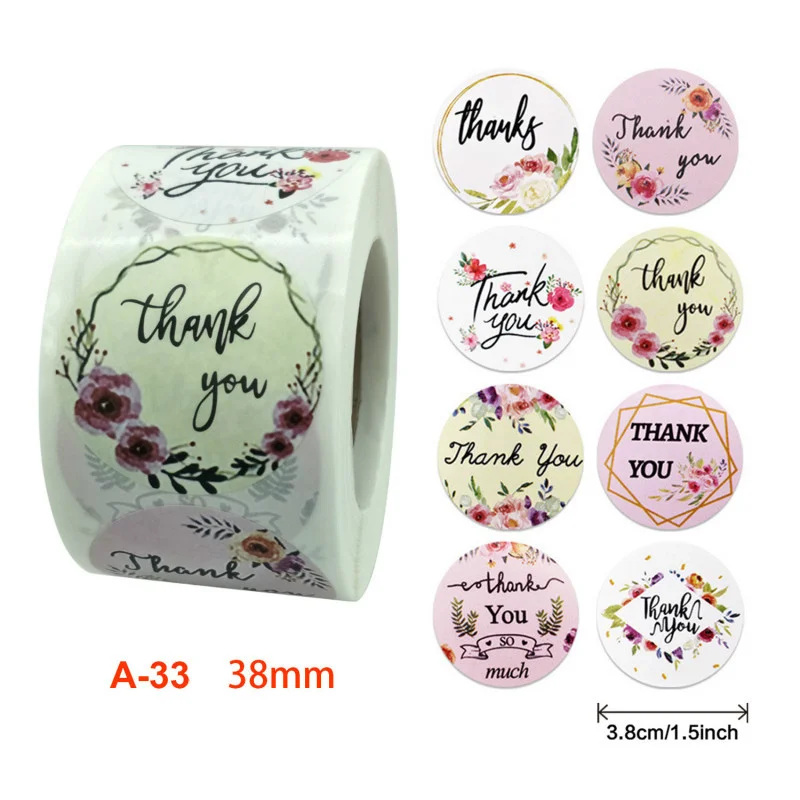 500 Pcs A RollRound Seal Lable Flower Thank You Stickers Wedding Handmade Envelope Plant Wasi Tape Cute Stationary
500 Pcs A RollRound Seal Lable Flower Thank You Stickers Wedding Handmade Envelope Plant Wasi Tape Cute Stationary