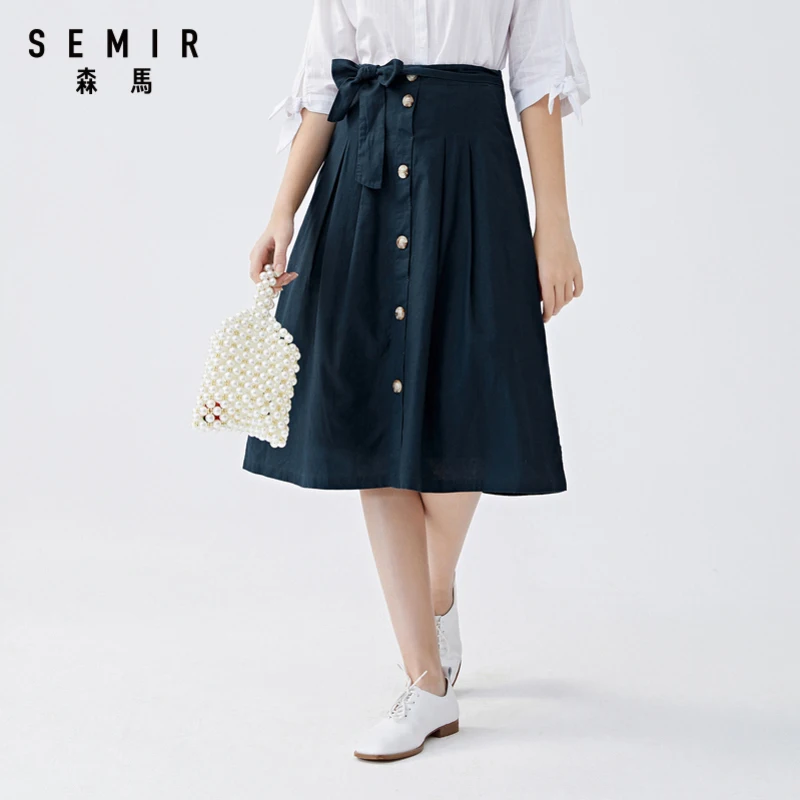 Юбка Semir Женская хлопково-Льняная в литературном стиле, однобортная трапециевидная романтичная юбка с бантом, в стиле ретро
Юбка Semir Женская хлопково-Льняная в литературном стиле, однобортная трапециевидная романтичная юбка с бантом, в стиле ретро