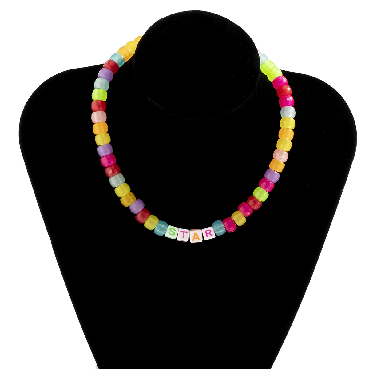 Bohemia Letters Choker Necklace For Women Sweet Cute Girls Multicolor Acrylic Beads Short Chain 2021 New Necklace Jewelry Ethnic 
Bohemia Letters Choker Necklace For Women Sweet Cute Girls Multicolor Acrylic Beads Short Chain 2021 New Necklace Jewelry Ethnic