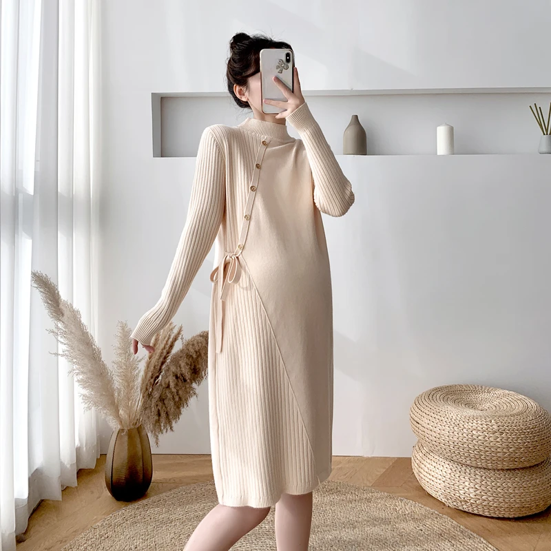A261# Autumn Winter Thick Warm Knitted Maternity Long Sweaters A Line Slim Dress Clothes for Pregnant Women Fashion Pregnancy
A261# Autumn Winter Thick Warm Knitted Maternity Long Sweaters A Line Slim Dress Clothes for Pregnant Women Fashion Pregnancy