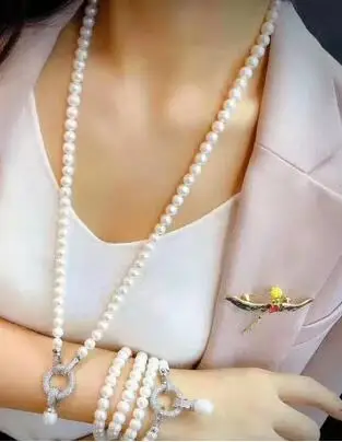 Women's jewelry 8-9mm 75cm micro inlaid zircon round accessories white freshwater pearl necklace
Women's jewelry 8-9mm 75cm micro inlaid zircon round accessories white freshwater pearl necklace