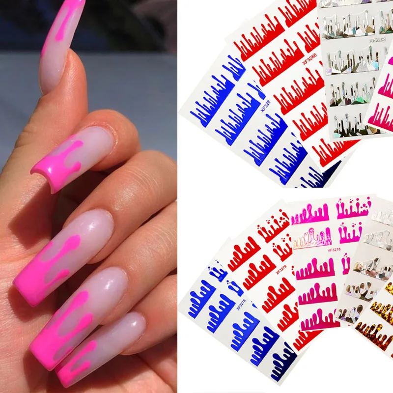 5pcs Drip Nails Decal Sticker Water Slide Dripping Nail Decal Holographic Nail Foil Self Adhesive Flame Nail Art Sticker
5pcs Drip Nails Decal Sticker Water Slide Dripping Nail Decal Holographic Nail Foil Self Adhesive Flame Nail Art Sticker