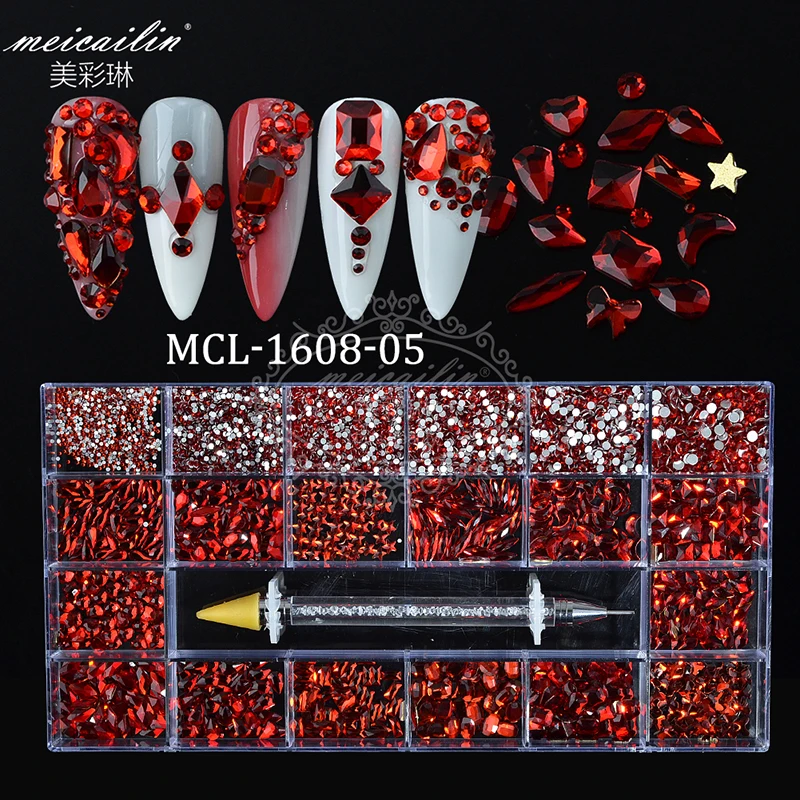 700Pcs/Box Mixed AB Glass Crystal Diamond In Grids 14 Shape And SS3-SS16 Flatback Nail Art Rhinestone Set With 1 Pick Up Pen
700Pcs/Box Mixed AB Glass Crystal Diamond In Grids 14 Shape And SS3-SS16 Flatback Nail Art Rhinestone Set With 1 Pick Up Pen