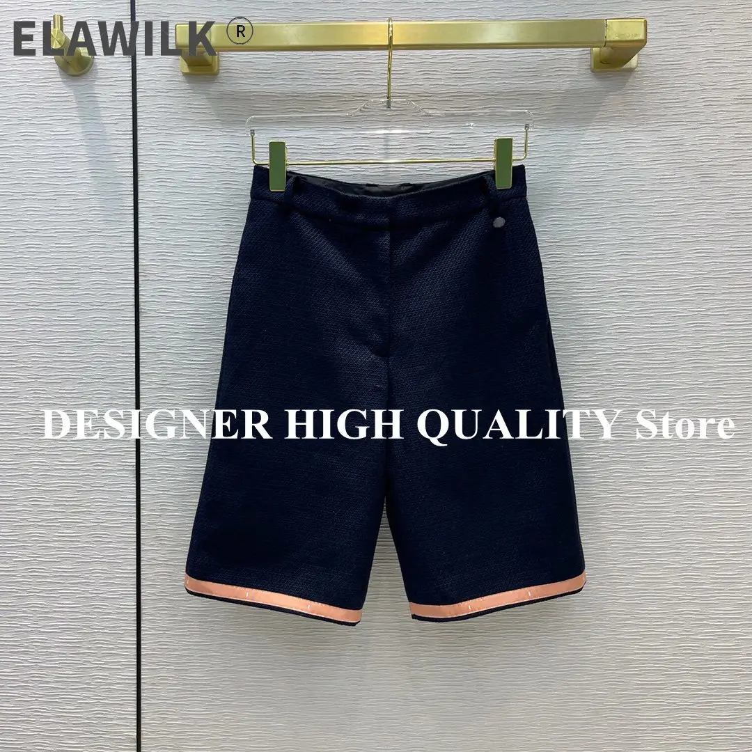 2021 Spring Summer Vintage Navy Tweed Half Length Shorts Women Button Zipper High Waist Casual Straight Patchwork Hem Shorts
2021 Spring Summer Vintage Navy Tweed Half Length Shorts Women Button Zipper High Waist Casual Straight Patchwork Hem Shorts