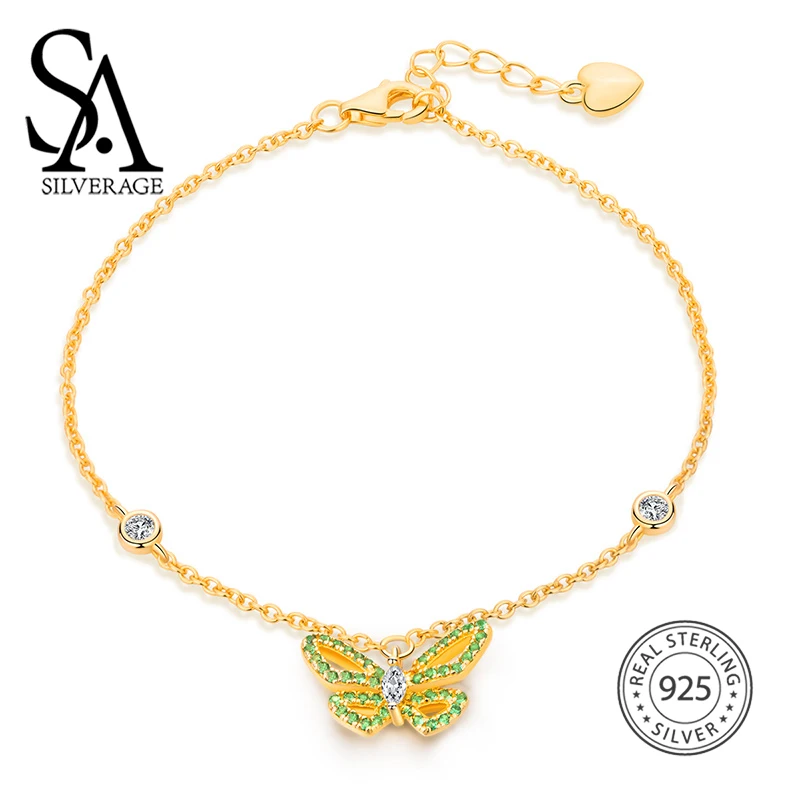 SA SILVERAGE Original Ladies Feminina Bangles Gift Original Green Butterfly 925 Sterling Silver Bracelet People Birthday Gift
SA SILVERAGE Original Ladies Feminina Bangles Gift Original Green Butterfly 925 Sterling Silver Bracelet People Birthday Gift