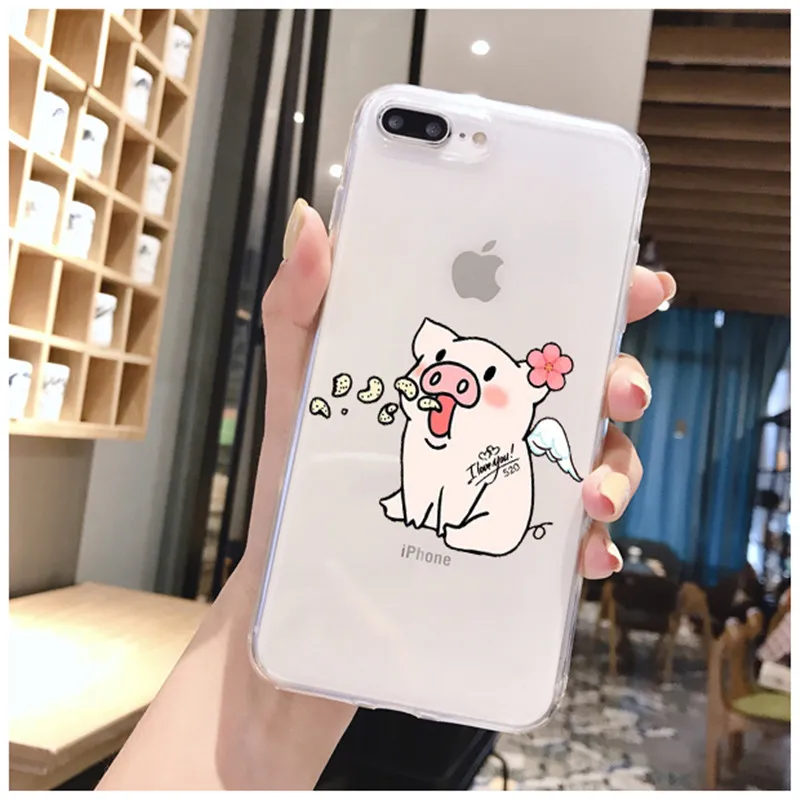 Милый мультяшный чехол для телефона с принтом свиньи Для iphone 11 12 Mini Pro max 8 7 plus SE XS Max