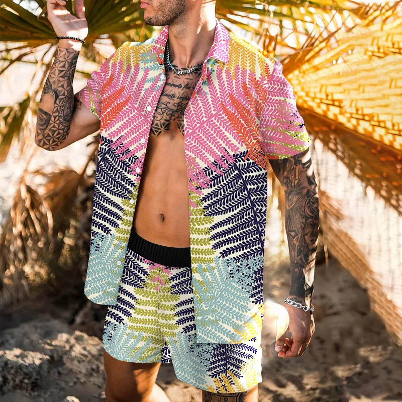 2021 latest casual shirt designer European and American retro style men's island beach shorts set standard European size S-4XL
2021 latest casual shirt designer European and American retro style men's island beach shorts set standard European size S-4XL
