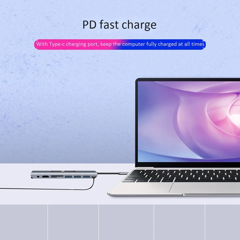 9 in 1 USB Type C Hub Multiport Adapter USB3.1 to HDMI/VGA/RJ45 Expansion USB C Hub for Laptop Pro
9 in 1 USB Type C Hub Multiport Adapter USB3.1 to HDMI/VGA/RJ45 Expansion USB C Hub for Laptop Pro