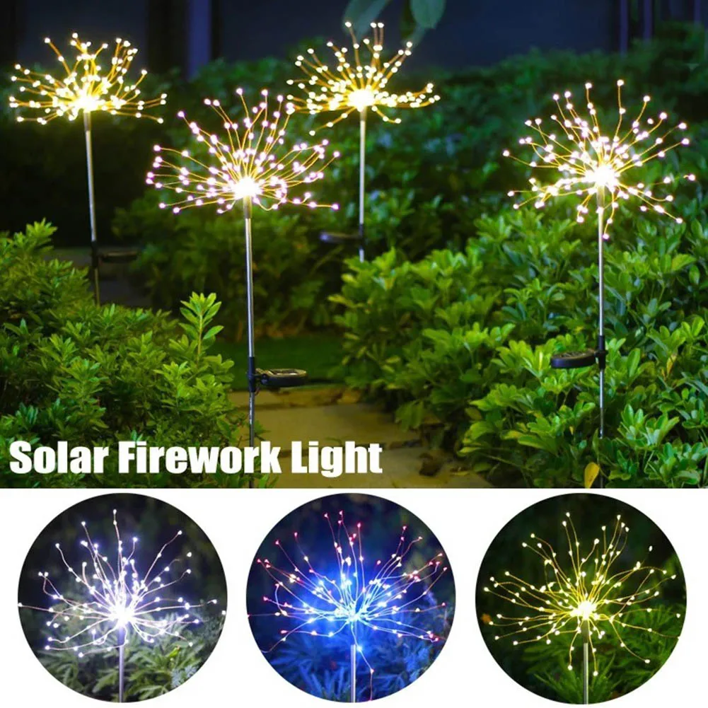 90/120/150 LEDFirework Lights Outdoor Copper Wire String Lights Solar Powered 8 Modes Fairy Lamp Garden for Christmas Decoration
90/120/150 LEDFirework Lights Outdoor Copper Wire String Lights Solar Powered 8 Modes Fairy Lamp Garden for Christmas Decoration