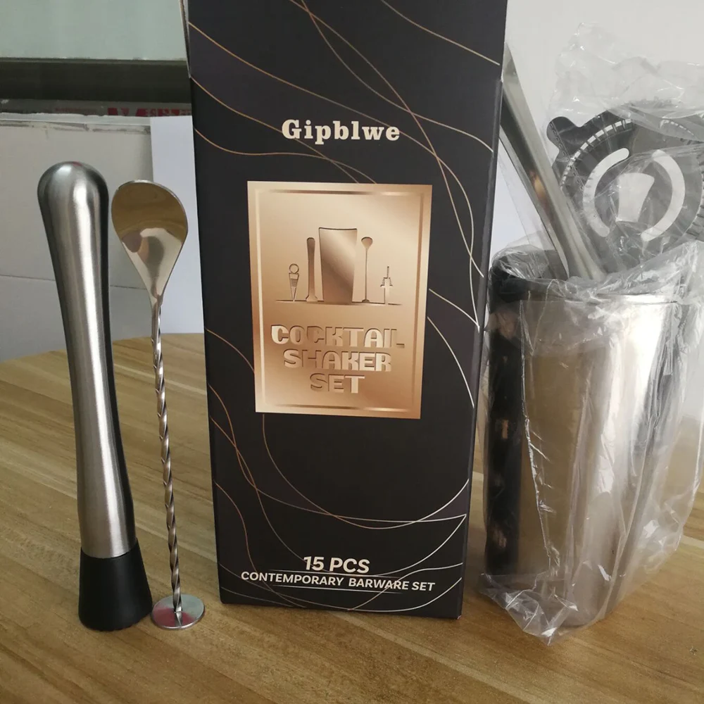 Набор для приготовления коктейлей Gipblwe 15 шт. набор бармена инструментов бара из