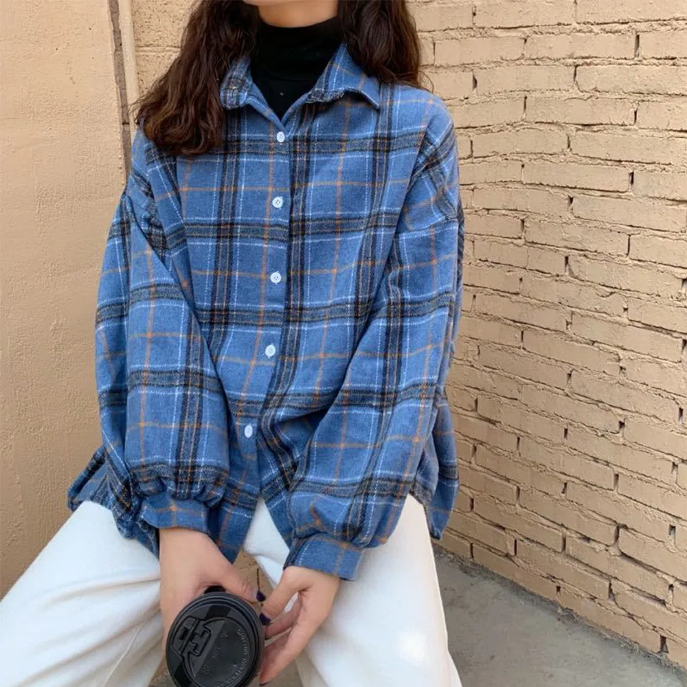 2021 Hot Sale Women Blouses Turn-down Collar Spring Shirts Plaid Batwing-sleeve Loose Outwear Female Casual Shirt Streetwear
2021 Hot Sale Women Blouses Turn-down Collar Spring Shirts Plaid Batwing-sleeve Loose Outwear Female Casual Shirt Streetwear