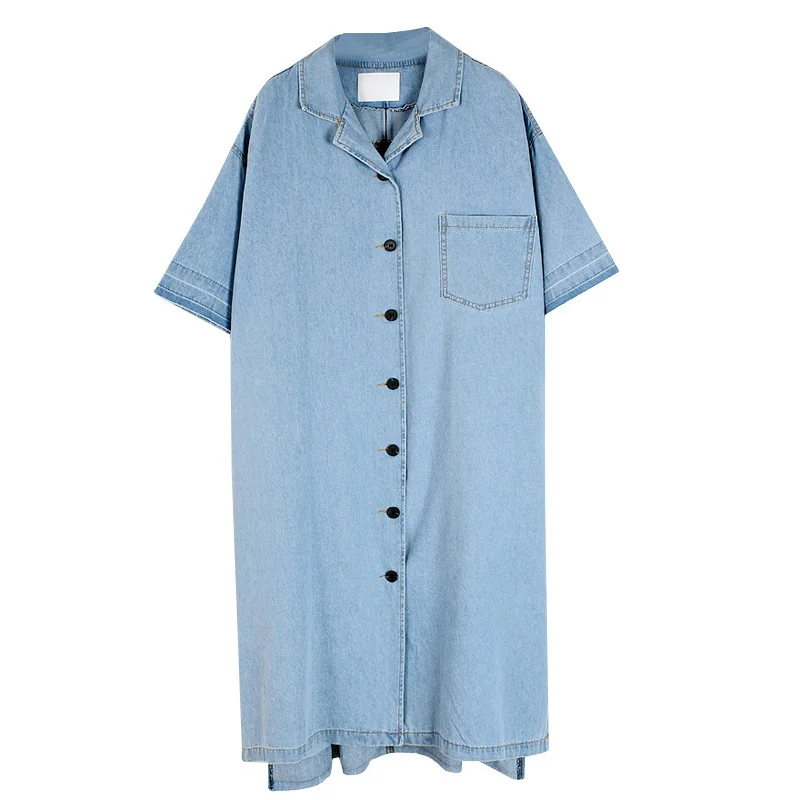 IEQJ Women Retro Blue Minimalism Long Short Sleeve Lapel Collar Denim Shirt Dress New Loose Fit Fashion Tide Spring Autumn 2021
IEQJ Women Retro Blue Minimalism Long Short Sleeve Lapel Collar Denim Shirt Dress New Loose Fit Fashion Tide Spring Autumn 2021