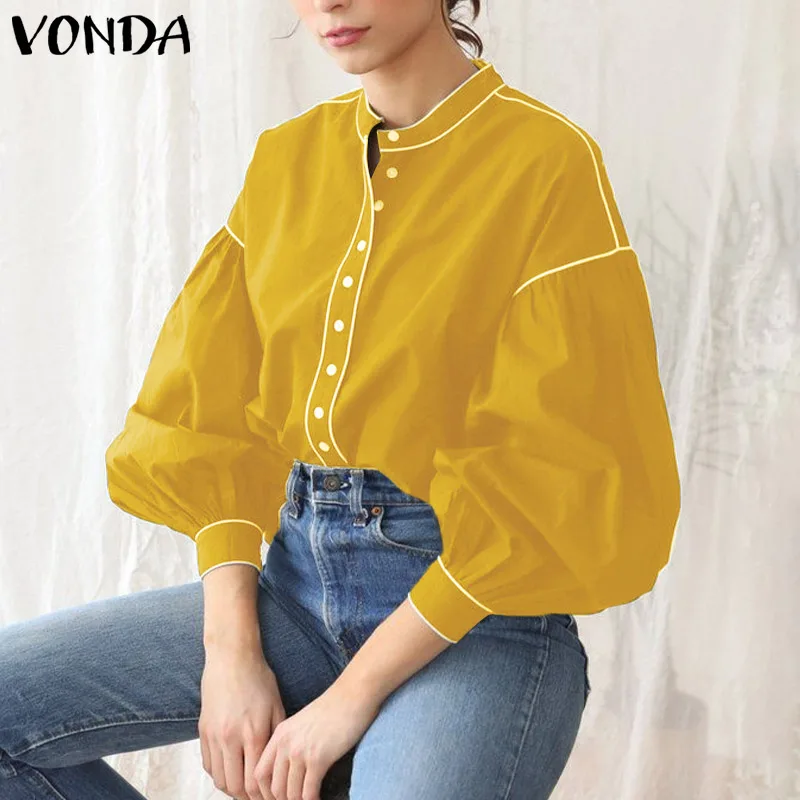 VONDA 2022 Women Casual Lantern Sleeve Shirts Office Tops Autumn Solid Blouse Female Bohemian Party Blusas Femininas Oversized
VONDA 2022 Women Casual Lantern Sleeve Shirts Office Tops Autumn Solid Blouse Female Bohemian Party Blusas Femininas Oversized