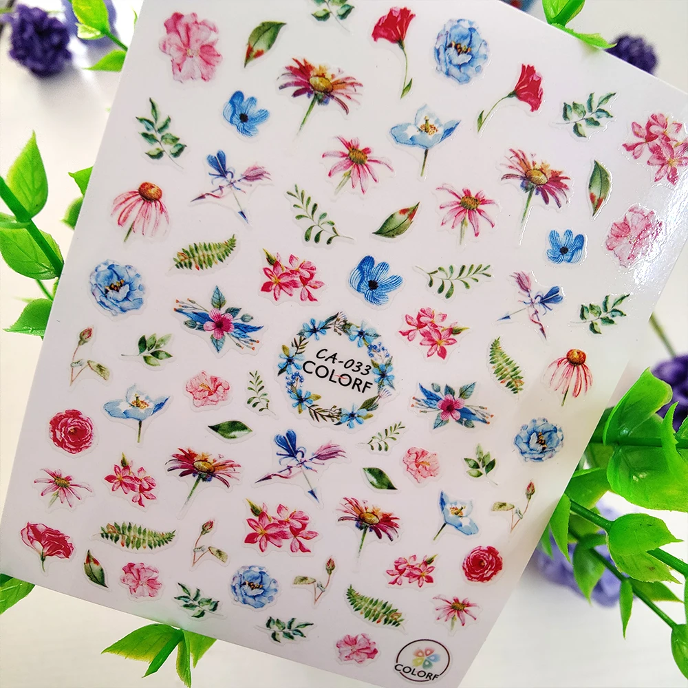 Flowers Colorful 3D Nail Stickers Rose Daisy Echinacea Lily Eustoma Manicure Sliders Decals Foils Flower Nail Art Decorations
Flowers Colorful 3D Nail Stickers Rose Daisy Echinacea Lily Eustoma Manicure Sliders Decals Foils Flower Nail Art Decorations
