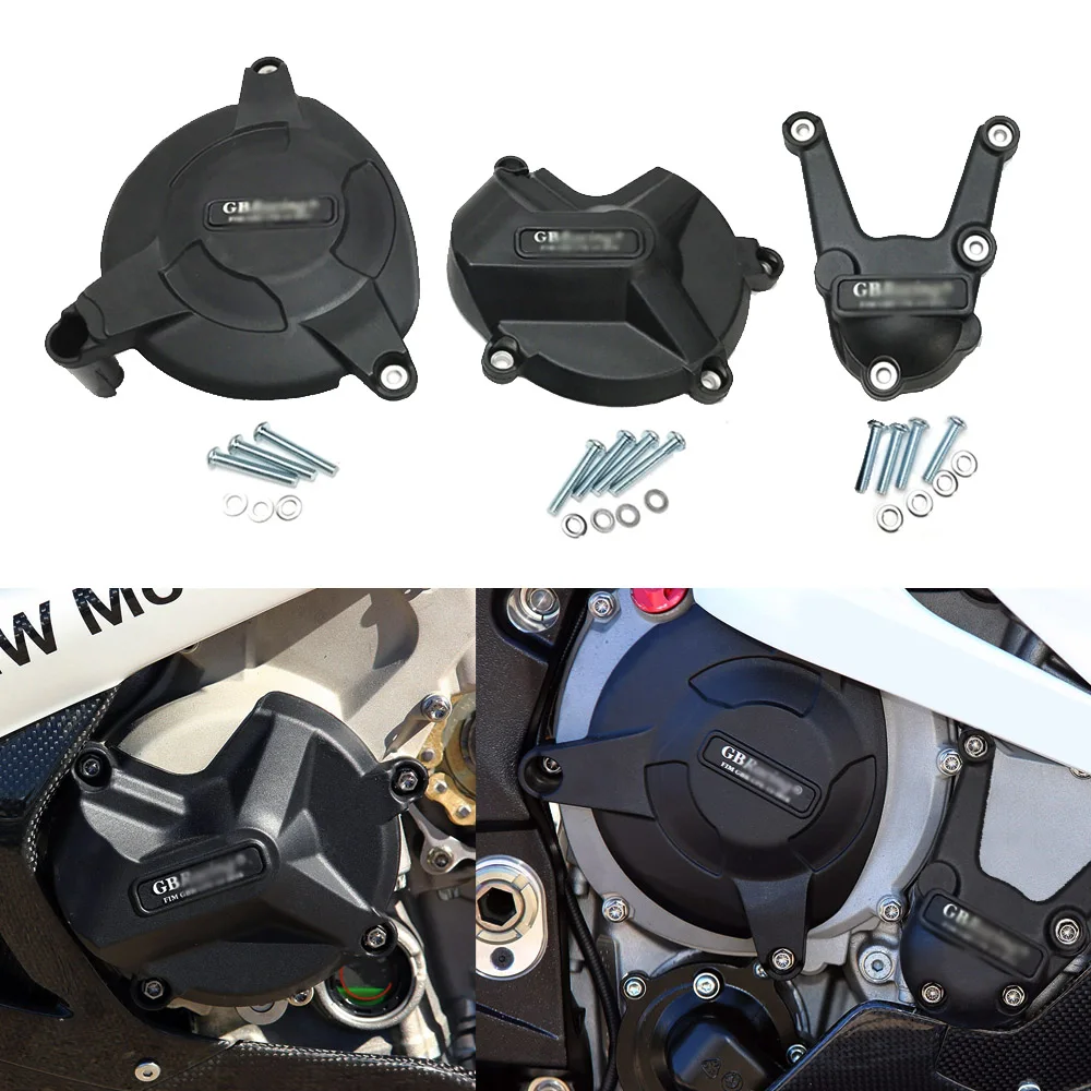 

Black Motorcycles Secondary Engine Protection Cover Set Case for GB Racing for BMW S1000RR S1000R HP4 2009-2016