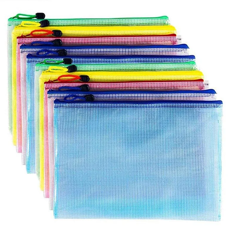 10 Pcs Zipper File Bags, Waterproof PVC Durable Document Bags for School Office Stationery Business Document Receipts Organizer
10 Pcs Zipper File Bags, Waterproof PVC Durable Document Bags for School Office Stationery Business Document Receipts Organizer