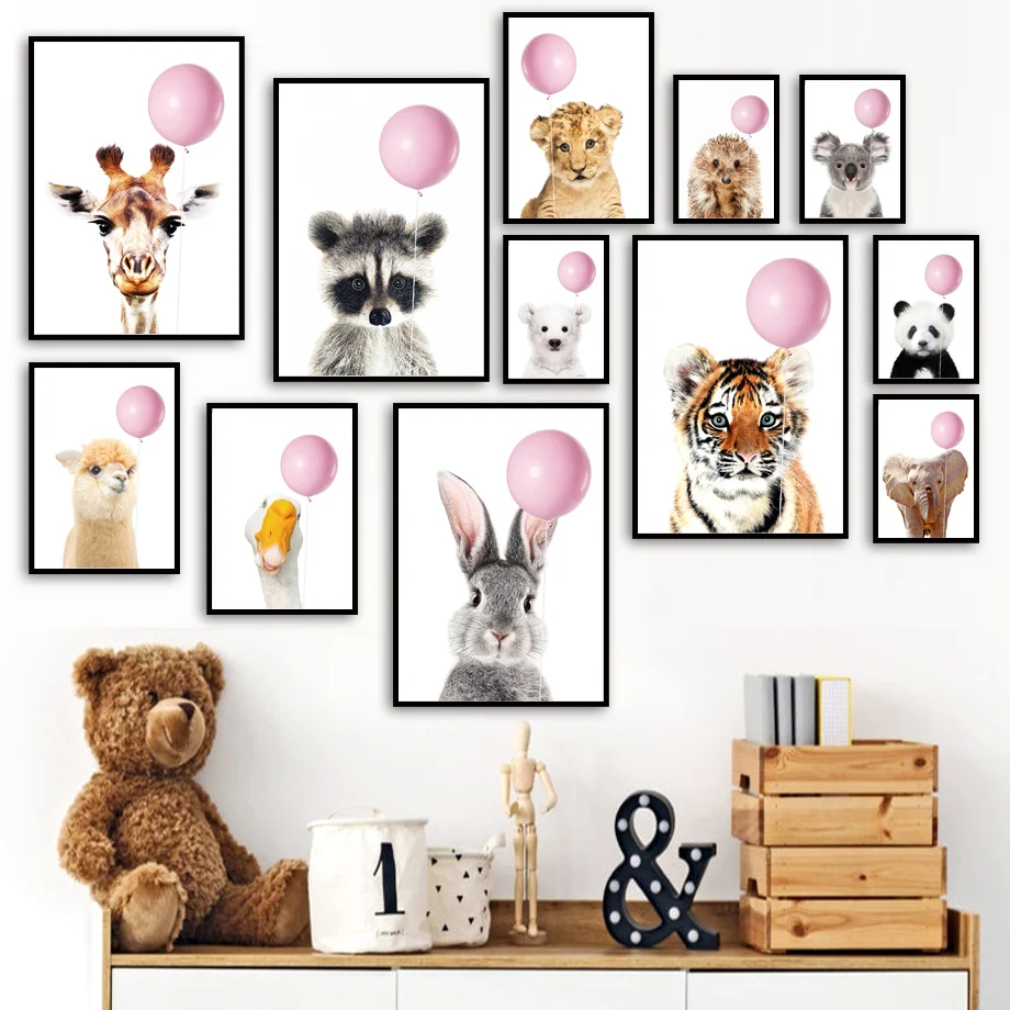 Balloon Rabbit Elephant Giraffe Lion Tiger Nursery Wall Art Print Canvas Painting Nordic Poster Wall Pictures Baby Room Decor
Balloon Rabbit Elephant Giraffe Lion Tiger Nursery Wall Art Print Canvas Painting Nordic Poster Wall Pictures Baby Room Decor