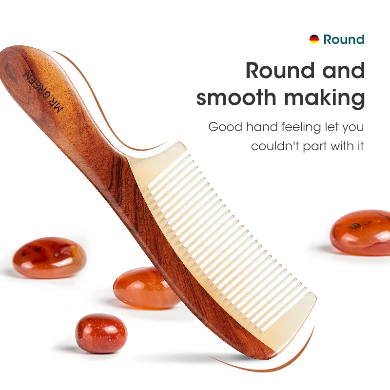 MR.GREEN Comb Natural Wood With Horn Splicing Structure Fine Tooth Hair Comb Anti-Static Head acupuncture point massage Gift
MR.GREEN Comb Natural Wood With Horn Splicing Structure Fine Tooth Hair Comb Anti-Static Head acupuncture point massage Gift