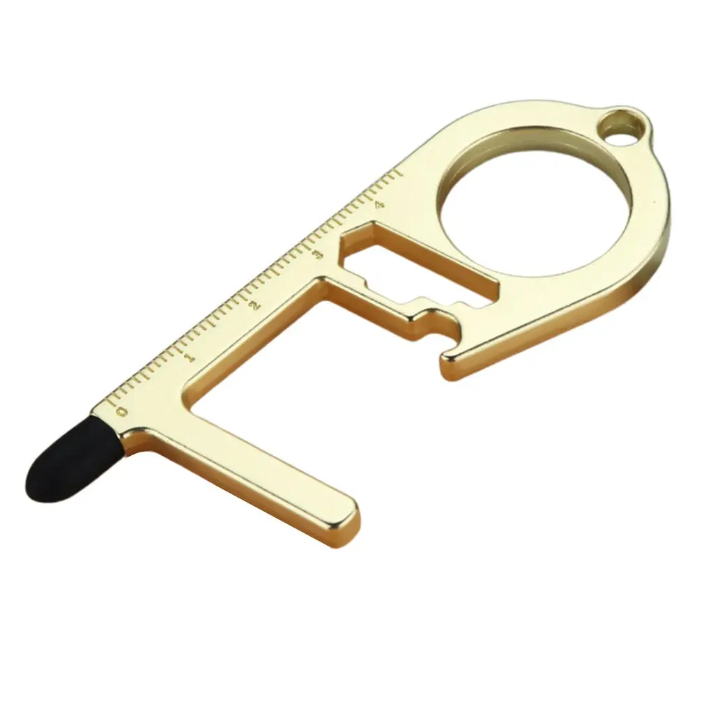Multifunction EDC Door Opener With Silicone Head Contactless Elevator Door Press Tool Portable Beer Opener Keychain With Scale
Multifunction EDC Door Opener With Silicone Head Contactless Elevator Door Press Tool Portable Beer Opener Keychain With Scale