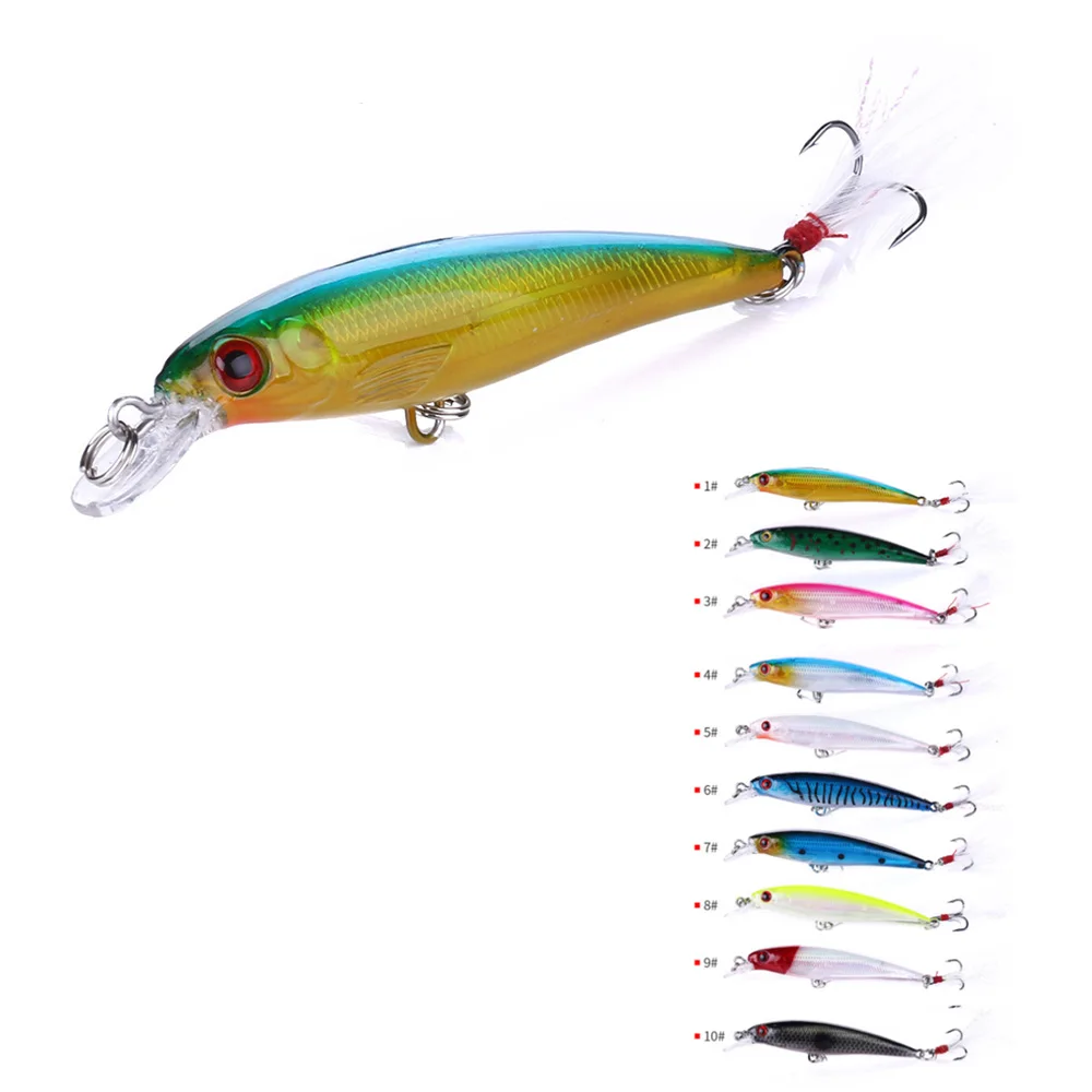 1pcs Minnow Fishing Lure Swim Hard Bait 9cm 8g Artificial Plastic Feather wobbler Bait Crankbait Fishing Tackle
1pcs Minnow Fishing Lure Swim Hard Bait 9cm 8g Artificial Plastic Feather wobbler Bait Crankbait Fishing Tackle
