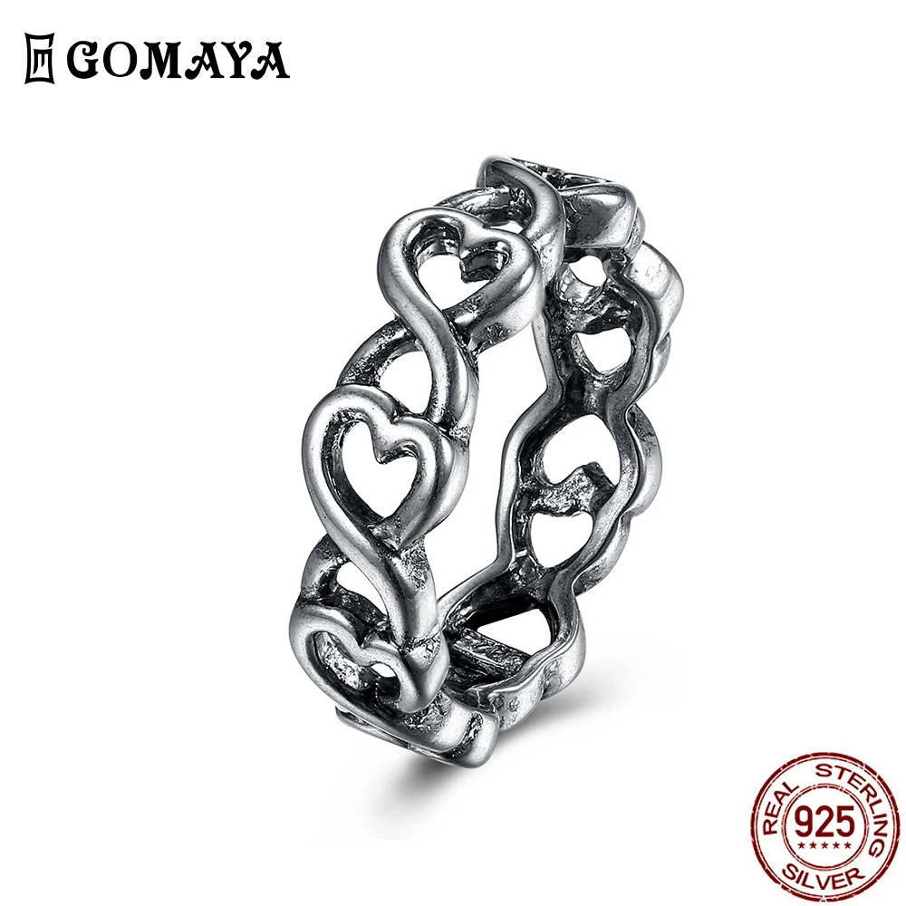 GOMAYA Antique Silver Plated Women Classic Trendy Design Love Ring Fit Festival Party Gift Fashion Jewelry Simple New Arrival
GOMAYA Antique Silver Plated Women Classic Trendy Design Love Ring Fit Festival Party Gift Fashion Jewelry Simple New Arrival