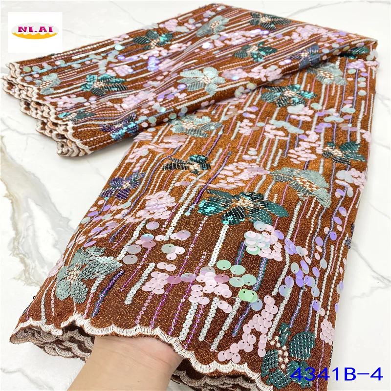 Latest african lace fabric 2021 high quaqlity wedding nigeria french lace fabric sequins lace embroidery For Dress NA4341B-2
Latest african lace fabric 2021 high quaqlity wedding nigeria french lace fabric sequins lace embroidery For Dress NA4341B-2