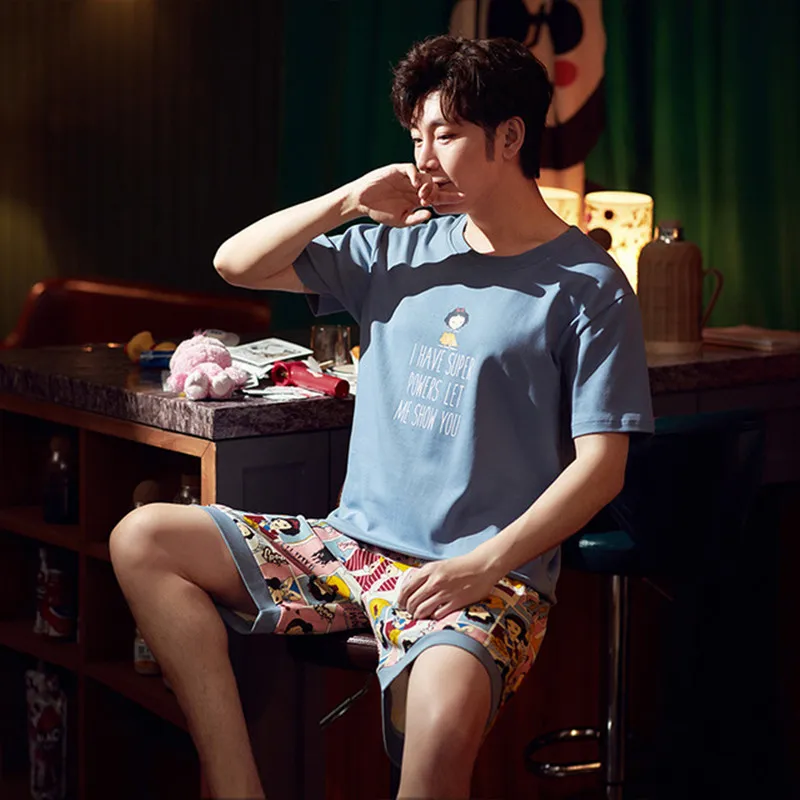 Summer Sweet Cute Short Sleeve Pajamas Couple Nightwear Suit Pattern Homewear Men Cotton Pijamas Mujer
Summer Sweet Cute Short Sleeve Pajamas Couple Nightwear Suit Pattern Homewear Men Cotton Pijamas Mujer