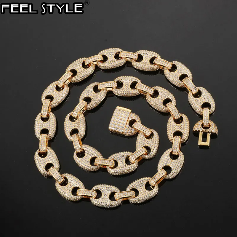 Hip Hop 12MM Coffee Beans Chain Iced Out Bling CZ Copper Cuban Link Chain Necklace For Men Women Charms Jewelry
Hip Hop 12MM Coffee Beans Chain Iced Out Bling CZ Copper Cuban Link Chain Necklace For Men Women Charms Jewelry