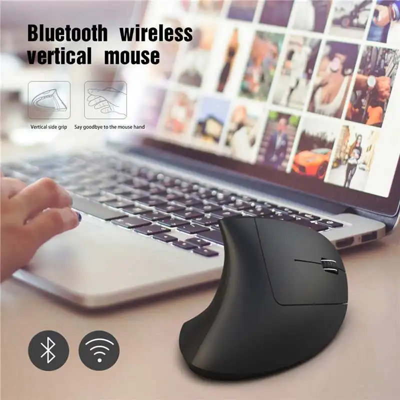 HXSJ T29 2 4G беспроводная Вертикальная мышь Bluetooth3.0 эргономичная оптическая 2400DPI