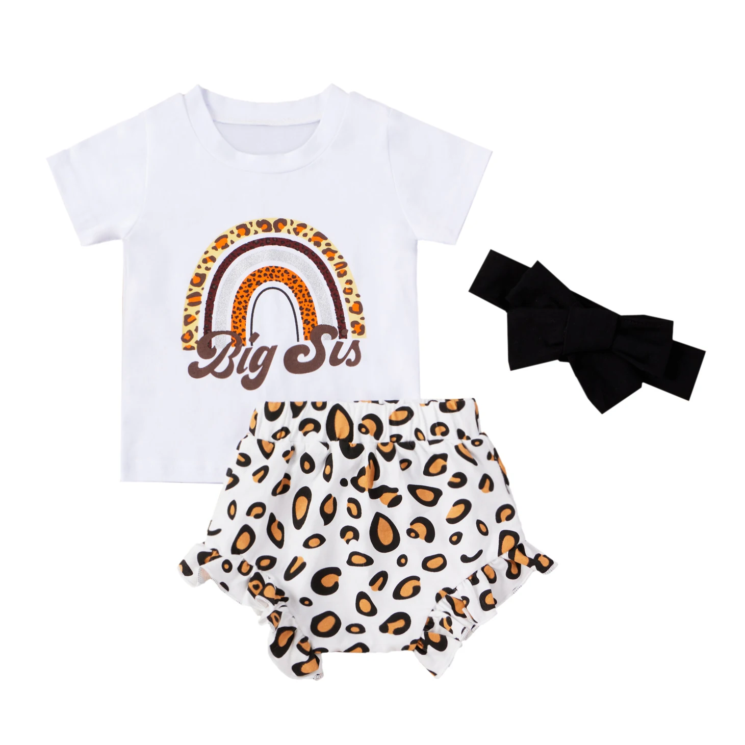 0-24M Summer Lovely Baby Girls Boys Clothes Sets Rainbow Print Short Sleeve T Shirts Leopard Shorts Headband
0-24M Summer Lovely Baby Girls Boys Clothes Sets Rainbow Print Short Sleeve T Shirts Leopard Shorts Headband