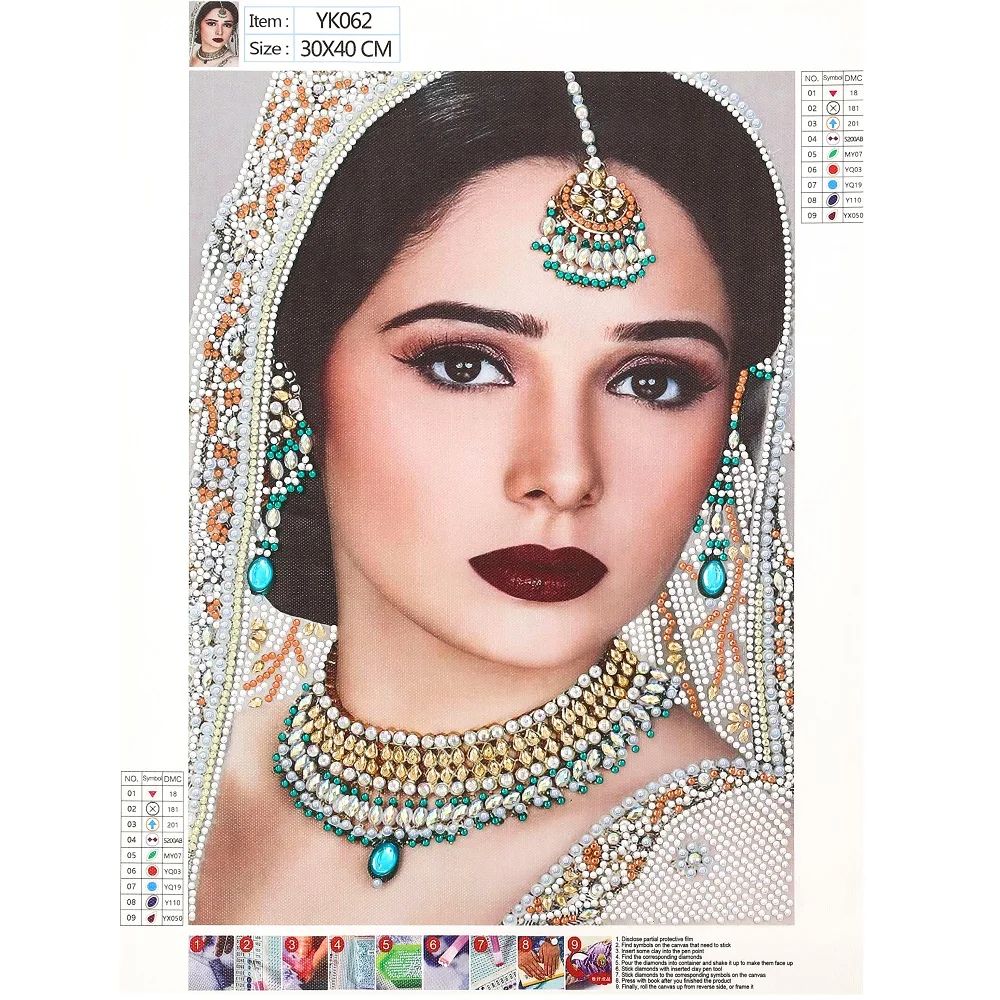 5D DIY Diamond Painting Cross Stitch Indian Women Embroidery Mosaic Handmade Special Shaped Drill Room Wall Decor Craft Gift
5D DIY Diamond Painting Cross Stitch Indian Women Embroidery Mosaic Handmade Special Shaped Drill Room Wall Decor Craft Gift