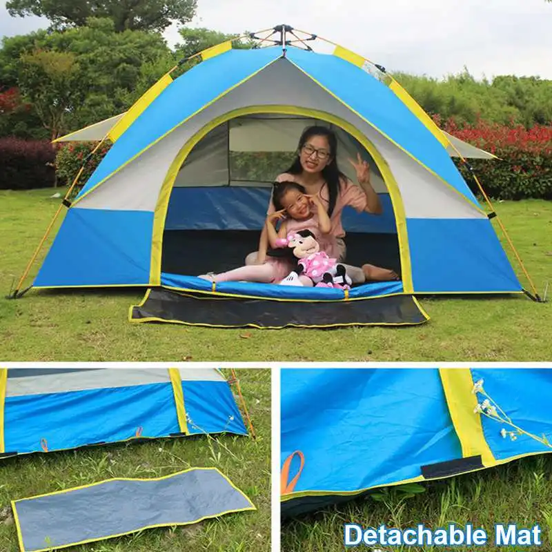 

1-4 Person Fully Automatic Tent Camping Travel Family Rainproof Windproof Sunshade Awning Shelter Beach Easy Open Hiking Tents