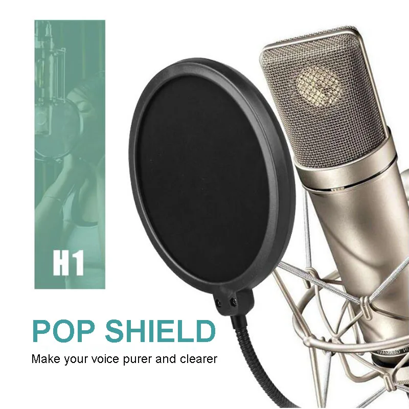 Professional Pop Shield Filter Screen Double Layer Windscreen Mesh Guard for Broadcast Recording Gooseneck Flexible H1 33045
Professional Pop Shield Filter Screen Double Layer Windscreen Mesh Guard for Broadcast Recording Gooseneck Flexible H1 33045