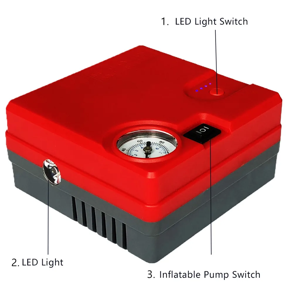GKFLY Car Jump Starter Emergency Starting Cables Device 12V Powerful Air pump Compressor 16800mAh Car Booster Tire Inflator
GKFLY Car Jump Starter Emergency Starting Cables Device 12V Powerful Air pump Compressor 16800mAh Car Booster Tire Inflator