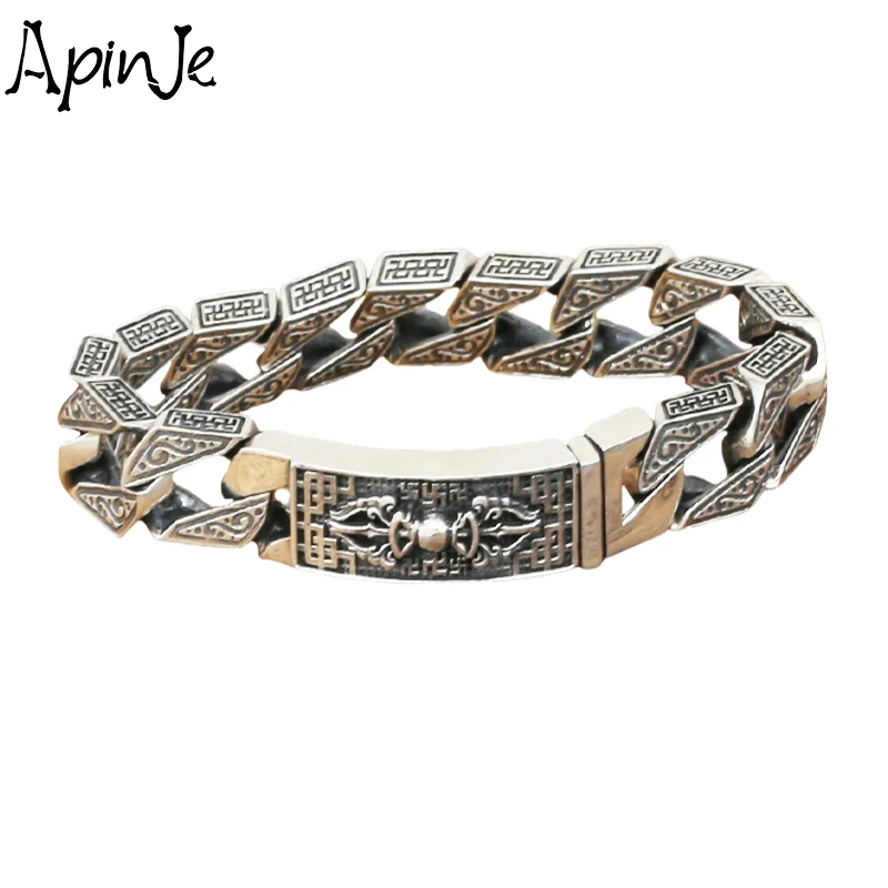 Apinje 925 Sterling Silver Vajra High Quality Bracelet for Men Gift Charm Bracelets Punk Jewelry
Apinje 925 Sterling Silver Vajra High Quality Bracelet for Men Gift Charm Bracelets Punk Jewelry