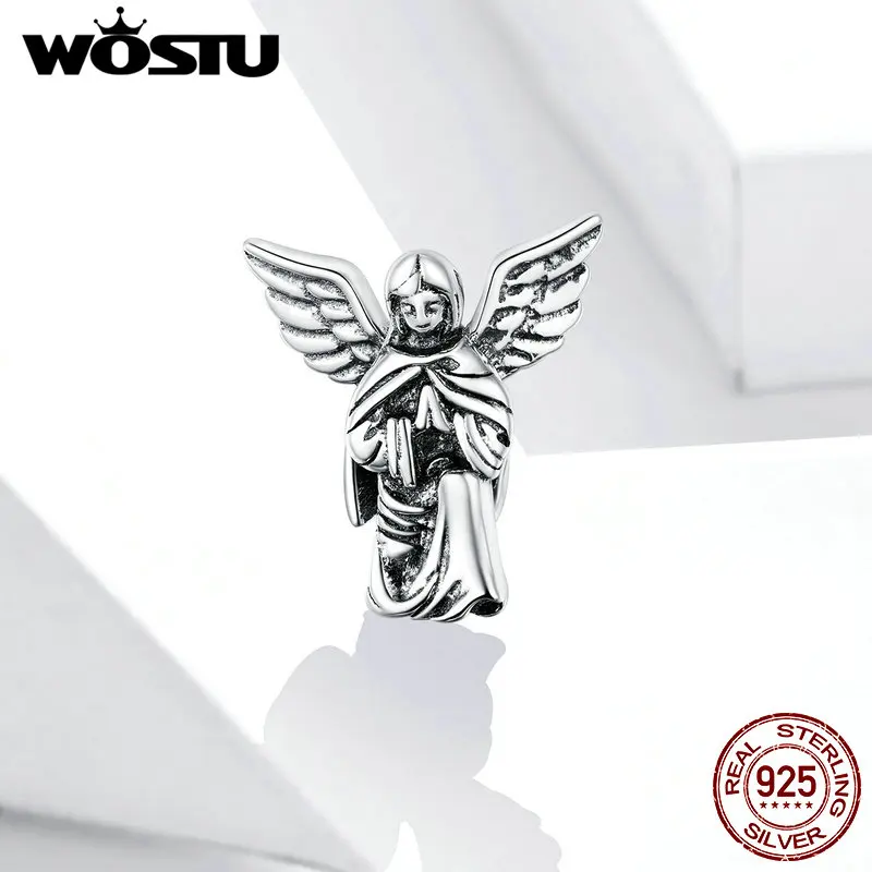 Wostu Wish Angel Genuine 925 Sterling Silver Oxidized Original Pendant Charm for Bracelet or Necklace Fine Jewelry BSC314
Wostu Wish Angel Genuine 925 Sterling Silver Oxidized Original Pendant Charm for Bracelet or Necklace Fine Jewelry BSC314