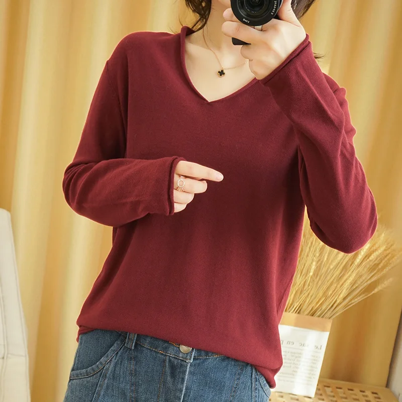 BARESKIY Women's Top Cotton Sweater V-neck Knit Long Sleeve Sweater Solid Slim Comfortable Stretch Sweater Black Gray
BARESKIY Women's Top Cotton Sweater V-neck Knit Long Sleeve Sweater Solid Slim Comfortable Stretch Sweater Black Gray