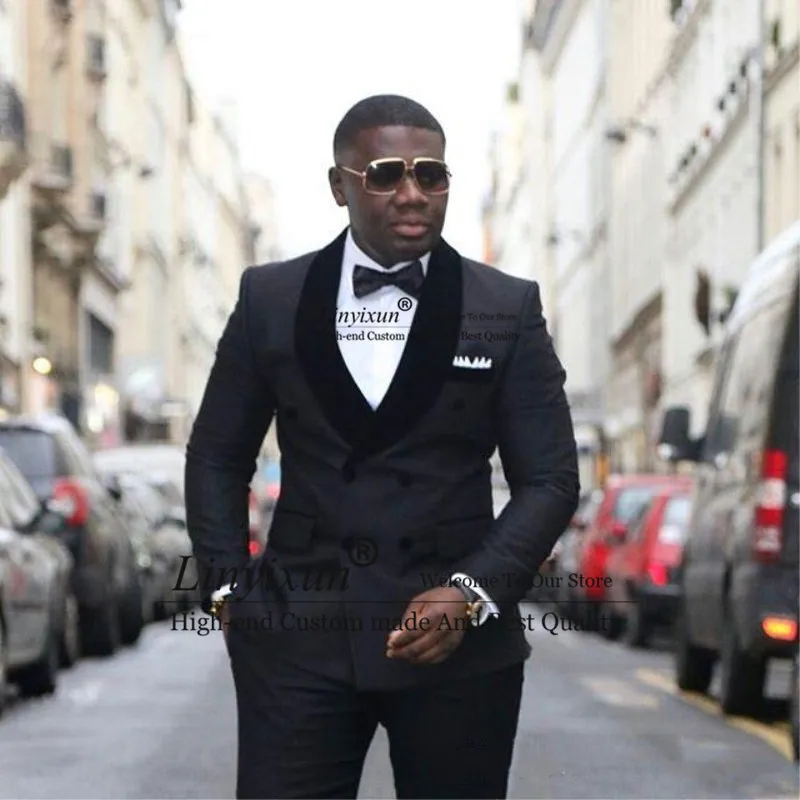 New Arrivals Double Breasted Black Groom Tuxedos Shawl Lapel Groomsmen Best Man Blazer Mens Wedding Suits (Jacket+Pants)
New Arrivals Double Breasted Black Groom Tuxedos Shawl Lapel Groomsmen Best Man Blazer Mens Wedding Suits (Jacket+Pants)