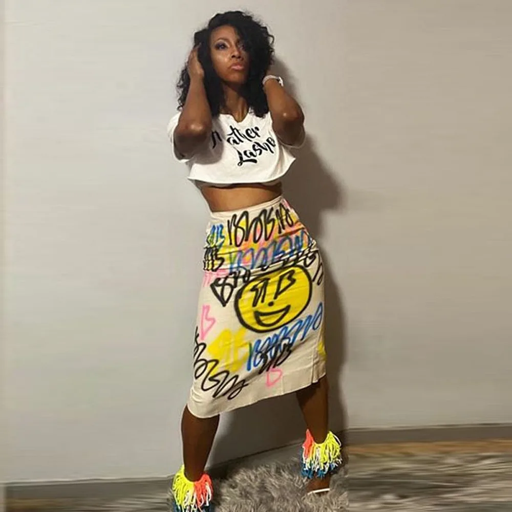 Letter Print Harajuku 2 Piece Matching Sets Women O Neck Short Sleeve Crop Top + High Waist Skinny Midi Skirt Birthday Tracksuit
Letter Print Harajuku 2 Piece Matching Sets Women O Neck Short Sleeve Crop Top + High Waist Skinny Midi Skirt Birthday Tracksuit