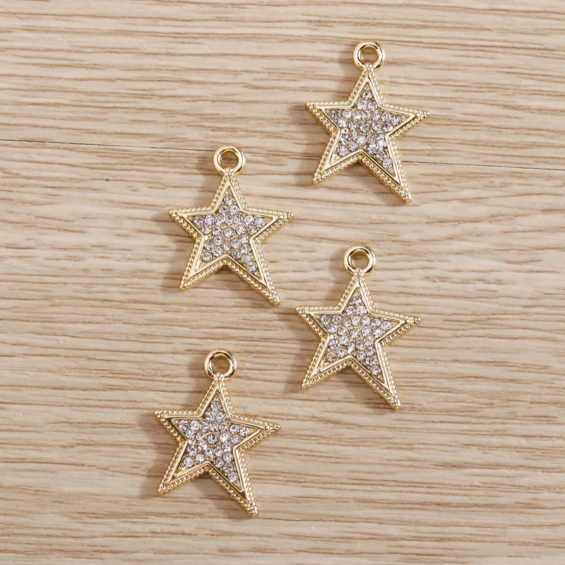 5pcs 13*18mm Crystal Star Charms Gold Color Alloy Pendants for Making Necklaces Bracelets Earrings DIY Handmade Jewelry Making
5pcs 13*18mm Crystal Star Charms Gold Color Alloy Pendants for Making Necklaces Bracelets Earrings DIY Handmade Jewelry Making