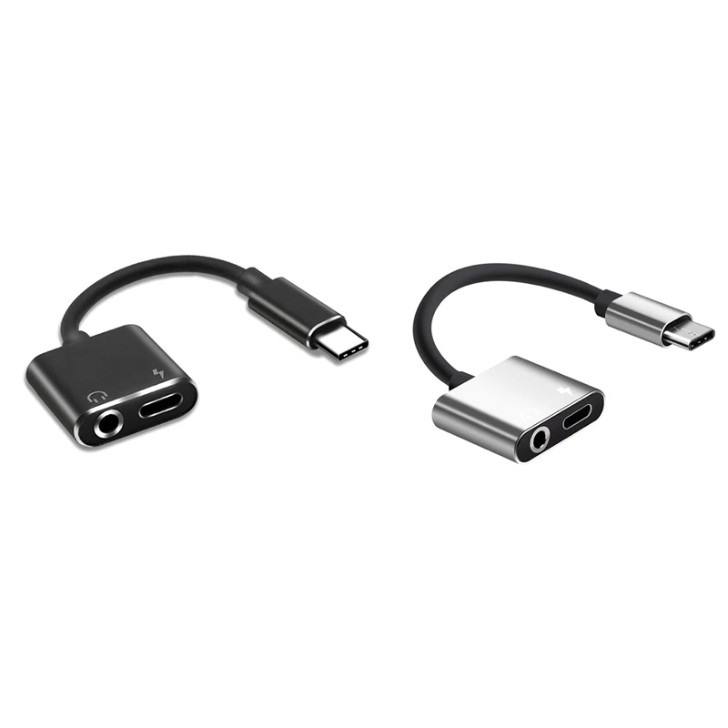 2 Pcs 2 In1 Type-C To 3.5Mm Headphone Jack Adaptor/Connector Charger, Earphone Aux Audio & Charge Adaptor Black & Silver
2 Pcs 2 In1 Type-C To 3.5Mm Headphone Jack Adaptor/Connector Charger, Earphone Aux Audio & Charge Adaptor Black & Silver