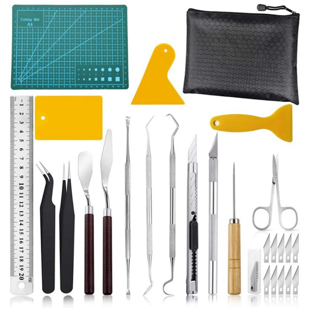 27pcs Precision Craft Cutting Tools Set Vinyl Weeding Tools Kit For Silhouettes Engraving Paper-cutter Diy Art Work Cutting
27pcs Precision Craft Cutting Tools Set Vinyl Weeding Tools Kit For Silhouettes Engraving Paper-cutter Diy Art Work Cutting