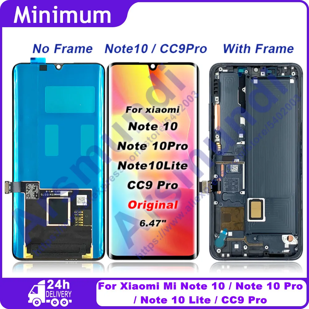 6.47" Original AMOLED For Xiaomi CC9 Pro LCD Display Touch Screen With Frame For Xiaomi Mi Note 10 / Note 10 Pro / Note 10
6.47" Original AMOLED For Xiaomi CC9 Pro LCD Display Touch Screen With Frame For Xiaomi Mi Note 10 / Note 10 Pro / Note 10