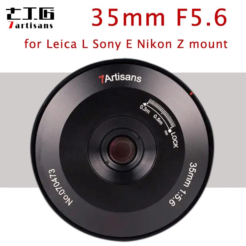 

7artisans 35mm F5.6 Lens for Leica L Sony E Nikon Z mount Camera Full Frame MF Pan-focus Camera Lens 2ED Light Weight Ultra Thin