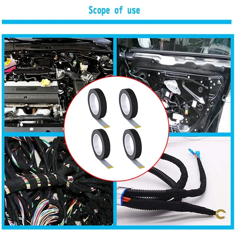 4 Rolls Wire Loom Harness Tape Wiring Harness Cloth Tape Adhesive Fabric Tape for Automobile Electrical
4 Rolls Wire Loom Harness Tape Wiring Harness Cloth Tape Adhesive Fabric Tape for Automobile Electrical