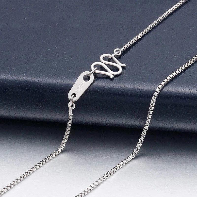 New Pure Platinum 950 Necklace 1mm Box Link Chain 15.7-17.7"L "M" Or Snap Hook For Woman
New Pure Platinum 950 Necklace 1mm Box Link Chain 15.7-17.7"L "M" Or Snap Hook For Woman