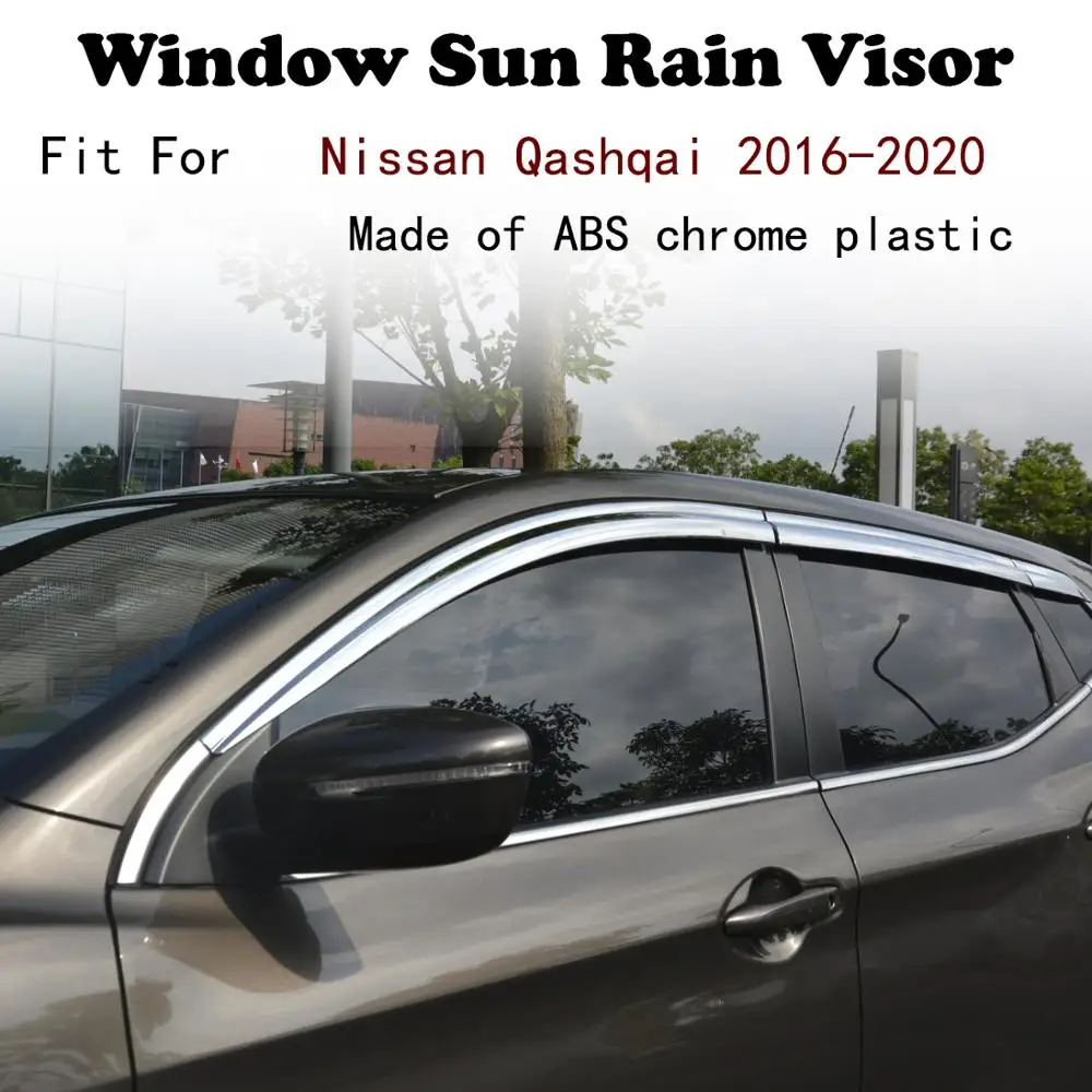 ABS Chrome plastic Window Visor Vent Shades Sun Rain Guard car accessories For Nissan Qashqai 2016-2020
ABS Chrome plastic Window Visor Vent Shades Sun Rain Guard car accessories For Nissan Qashqai 2016-2020