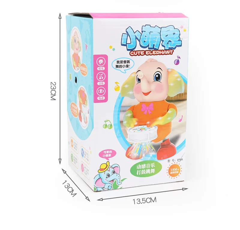 Cute Drumming Dancing Elephant with Light Music Dancing Function Children's Toy Elephant Robot Model Vocal Electronic Toys
Cute Drumming Dancing Elephant with Light Music Dancing Function Children's Toy Elephant Robot Model Vocal Electronic Toys