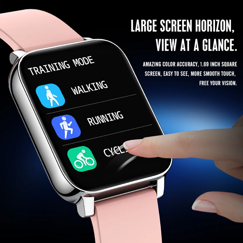 P36 1.69 Inch Large Screen Smartwatch 2021 Call /Message Reminder Heart Rate Monitor Fitness Smart Watch Men Women iOS Android |